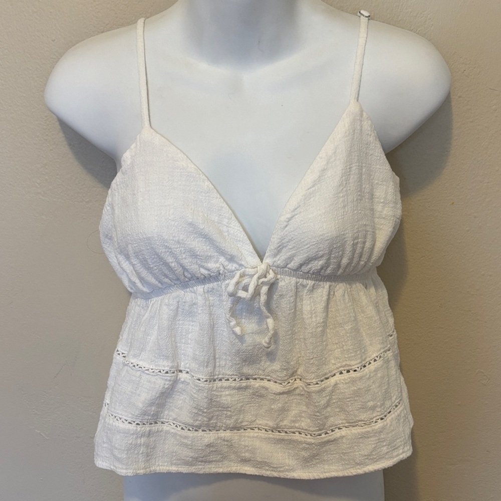 Wild Fable White Textured Sleeveless Blouse